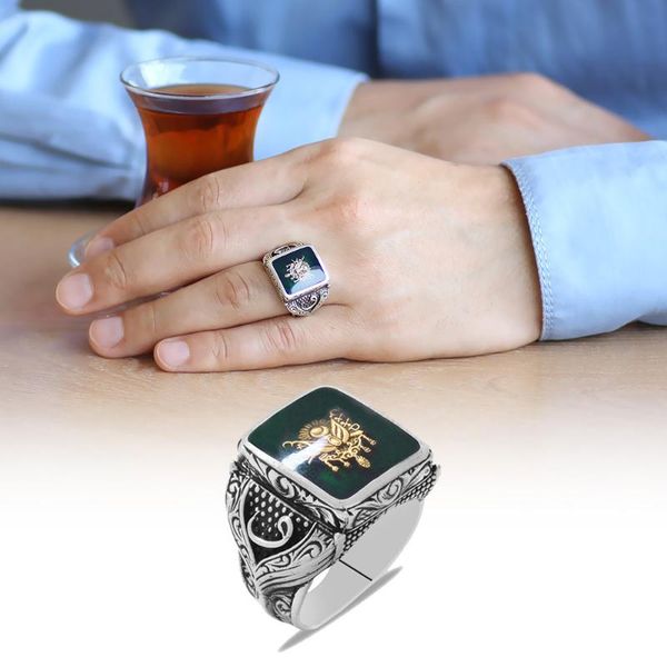 tesbihane ottoman rigging themed vav detailed green enamel 925 sterling silver men 's ring cluster rings, Golden;silver
tesbihane ottoman rigging themed vav detailed green enamel 925 sterling silver men 's ring cluster rings, Golden;silver