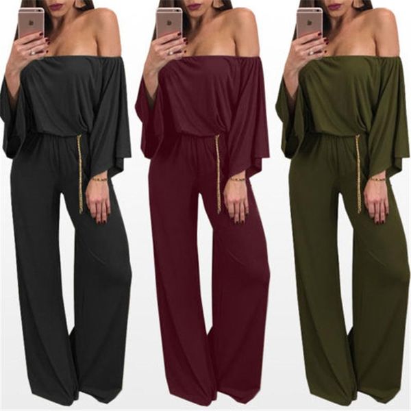 women's jumpsuits & rompers casual slash neck women jumpsuit off the shoulder long loose pants ladies romper overall 3colors, Black;white
women's jumpsuits & rompers casual slash neck women jumpsuit off the shoulder long loose pants ladies romper overall 3colors, Black;white