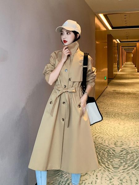 women's trench coats windbreaker long temperament 2021 spring wear small height early khaki coat, Tan;black
women's trench coats windbreaker long temperament 2021 spring wear small height early khaki coat, Tan;black