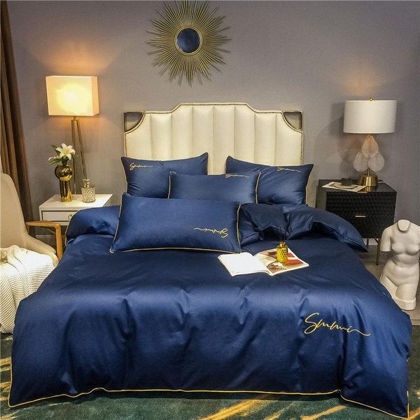 bedding sets simple solid 100% cotton 4pcs set king size embroidery gold thread duvet cover bedsheet blue for el home
bedding sets simple solid 100% cotton 4pcs set king size embroidery gold thread duvet cover bedsheet blue for el home