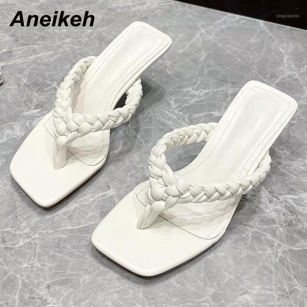 aneikeh 2021 pu slippers women's summer shoes thong thin heel fashion slides ladies shallow solid casual flip flops elegant1, Black
aneikeh 2021 pu slippers women's summer shoes thong thin heel fashion slides ladies shallow solid casual flip flops elegant1, Black