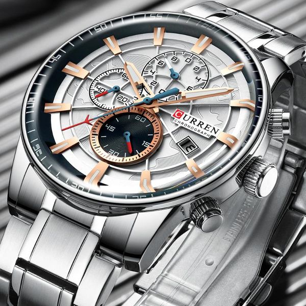 men's watches fashion quartz men watch waterproof chronograph business wristwatch relogio masculino wristwatches, Slivery;brown
men's watches fashion quartz men watch waterproof chronograph business wristwatch relogio masculino wristwatches, Slivery;brown