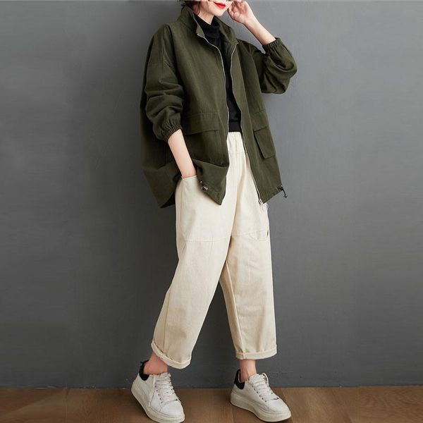 women's blouses & shirts 2021 oversize women bomber jacket coat zipper autumn female clothing lady outerwear loose casual long sleeve s, White
women's blouses & shirts 2021 oversize women bomber jacket coat zipper autumn female clothing lady outerwear loose casual long sleeve s, White