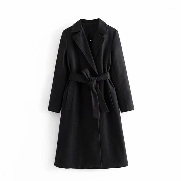 women's wool & blends autumn winter women long coat belted casual elegant warm windbreaker outerwear trench parka female jacket, Black
women's wool & blends autumn winter women long coat belted casual elegant warm windbreaker outerwear trench parka female jacket, Black