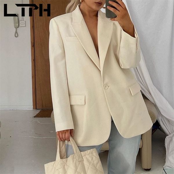 ltph all-match women blazers casual loose single button blazer suits long sleeve pocket lady suit coat jackets spring 210423, White;black
ltph all-match women blazers casual loose single button blazer suits long sleeve pocket lady suit coat jackets spring 210423, White;black