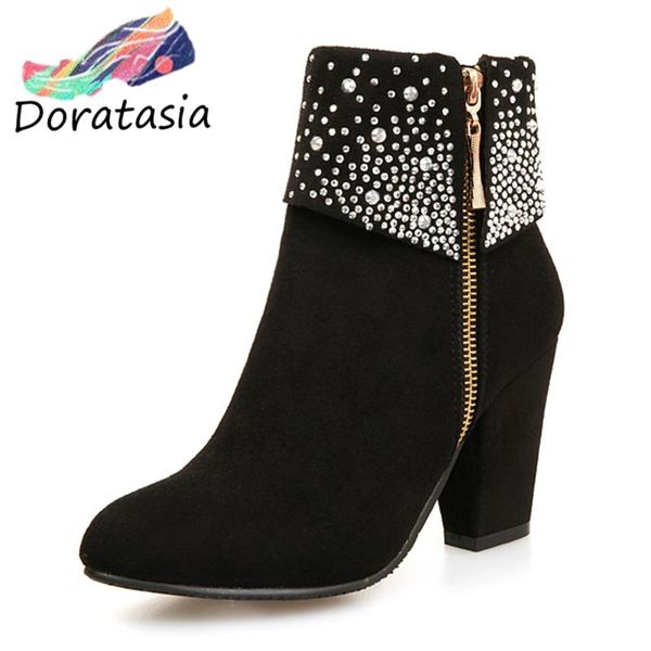 boots doratasia brand classic crystals high heels office lady ankle booties large size 43 stylish winter shoes women, Black
boots doratasia brand classic crystals high heels office lady ankle booties large size 43 stylish winter shoes women, Black