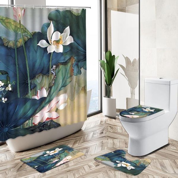 shower curtains lotus flower oil painting curtain plant floral european style home bathroom decor non-slip rug toilet cover bath mat set
shower curtains lotus flower oil painting curtain plant floral european style home bathroom decor non-slip rug toilet cover bath mat set