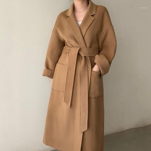 women's wool & blends women khaki coat fashion spring autumn with belt bandage turn down collar long woolen coats ladies elegant outwea, Black
women's wool & blends women khaki coat fashion spring autumn with belt bandage turn down collar long woolen coats ladies elegant outwea, Black