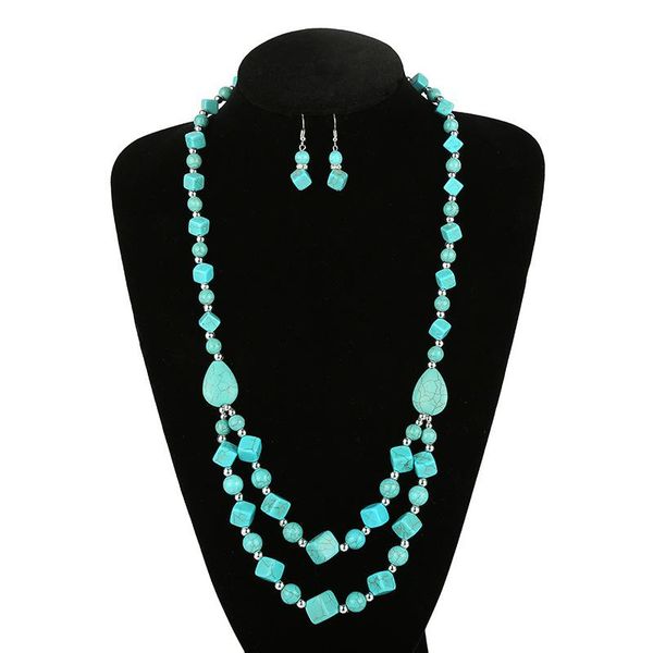 earrings & necklace geometric leaves shaped beads choker natural stone multi layer vintage jewelry set wedding party gifts bohemia, Silver
earrings & necklace geometric leaves shaped beads choker natural stone multi layer vintage jewelry set wedding party gifts bohemia, Silver