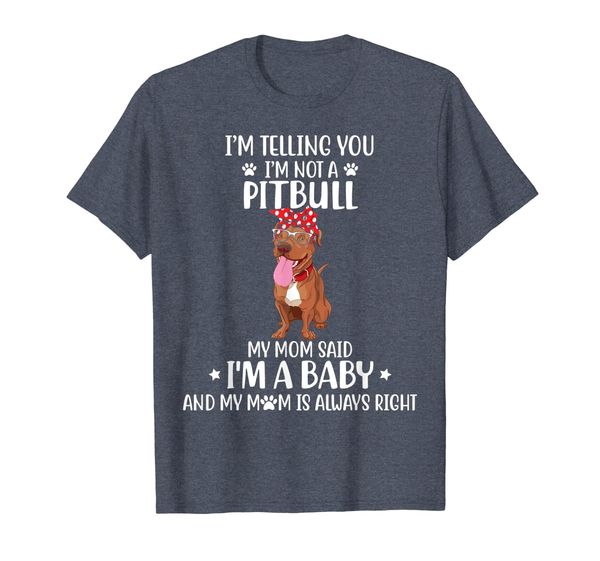 i'm telling you i'm not a pitbull dog tshirt for mother, White;black
