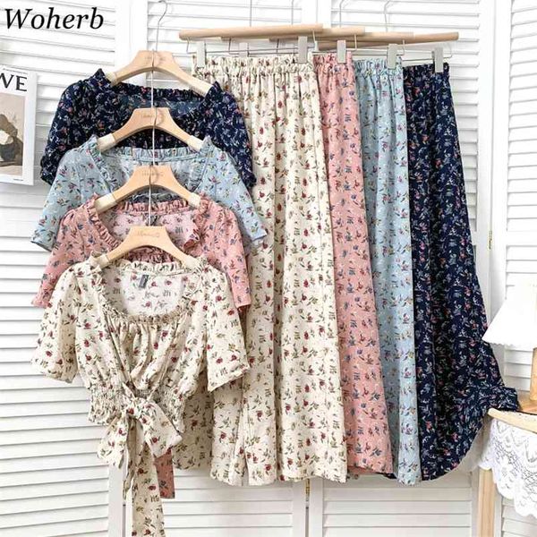 korean chic 2 pieces set crop bandage blouse + wide leg pants sweet floral print suit summer casual outfits 210519, White
korean chic 2 pieces set crop bandage blouse + wide leg pants sweet floral print suit summer casual outfits 210519, White