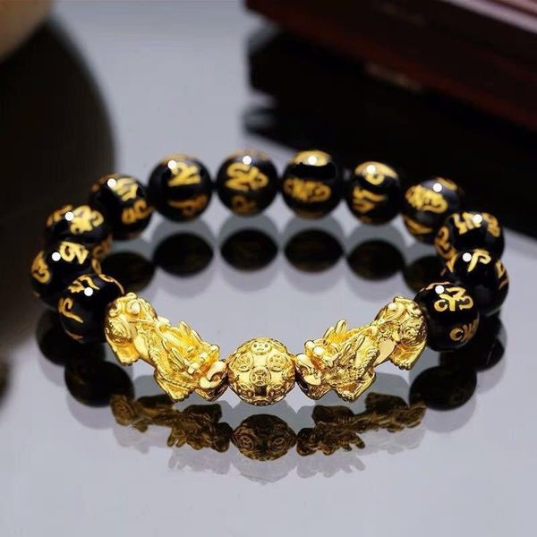 charm bracelets feng shui obsidian stone beads bracelet men women wristband gold black pixiu wealth and good luck, Golden;silver
charm bracelets feng shui obsidian stone beads bracelet men women wristband gold black pixiu wealth and good luck, Golden;silver
