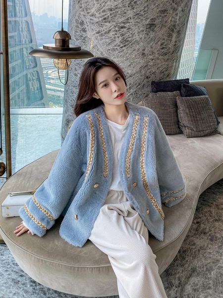 women's fur & faux women 2022 winter real wool coat warm jacket coats female sheep jackets ladies double breasted v-neck overcoats a05, Black
women's fur & faux women 2022 winter real wool coat warm jacket coats female sheep jackets ladies double breasted v-neck overcoats a05, Black