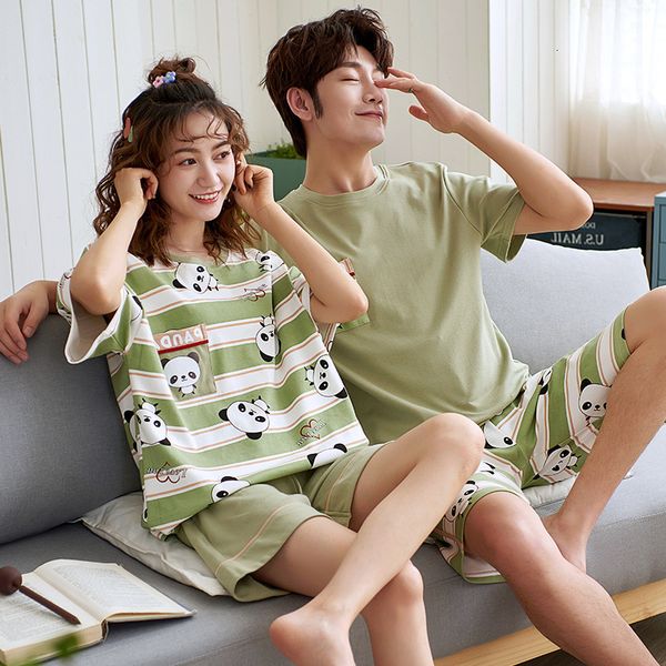 couple pajamas women cotton short sleeves thin summer men plus size household clothes two pieces pijamas sets nightwear, Black;brown
couple pajamas women cotton short sleeves thin summer men plus size household clothes two pieces pijamas sets nightwear, Black;brown