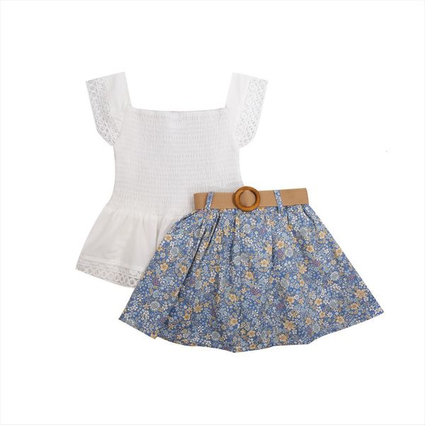 2 7y holiday girls clothes sets 2pcs lace sleeve pullover t shirts flowers a line skirts, White
2 7y holiday girls clothes sets 2pcs lace sleeve pullover t shirts flowers a line skirts, White