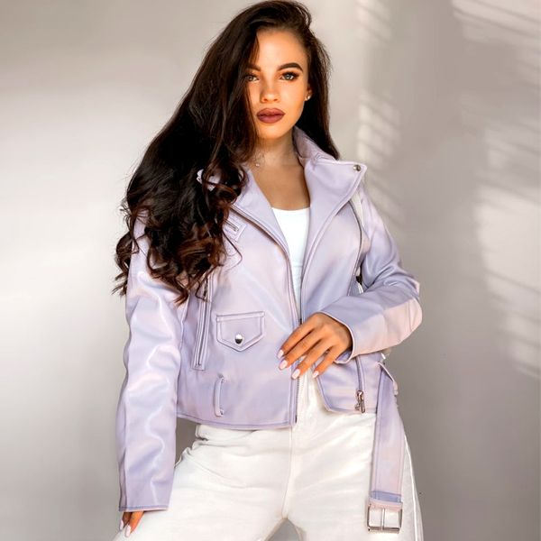 women's jackets spring autumn women faux leather jacket ladies solid with belt zipper biker coat female casual outwear ogvn, Black;brown
women's jackets spring autumn women faux leather jacket ladies solid with belt zipper biker coat female casual outwear ogvn, Black;brown
