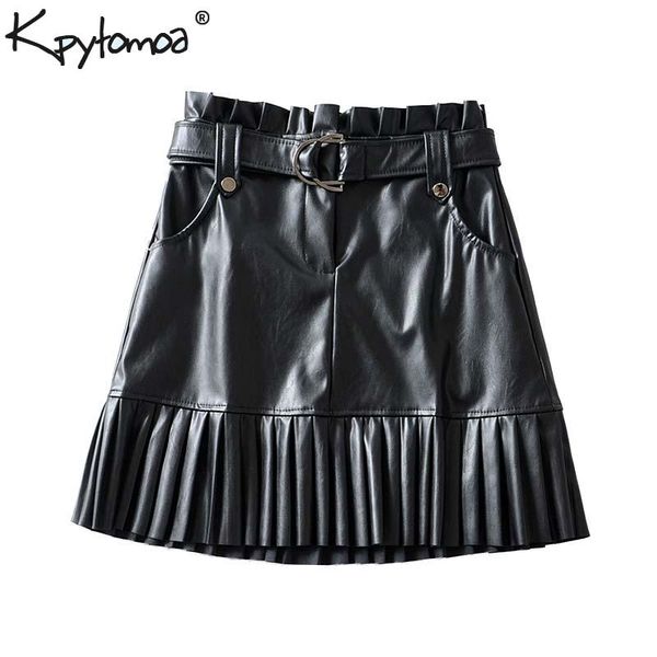 skirts vintage stylish pleated faux leather mini skirt women 2021 fashion high waist pockets with belt short casual faldas mujer, Black
skirts vintage stylish pleated faux leather mini skirt women 2021 fashion high waist pockets with belt short casual faldas mujer, Black
