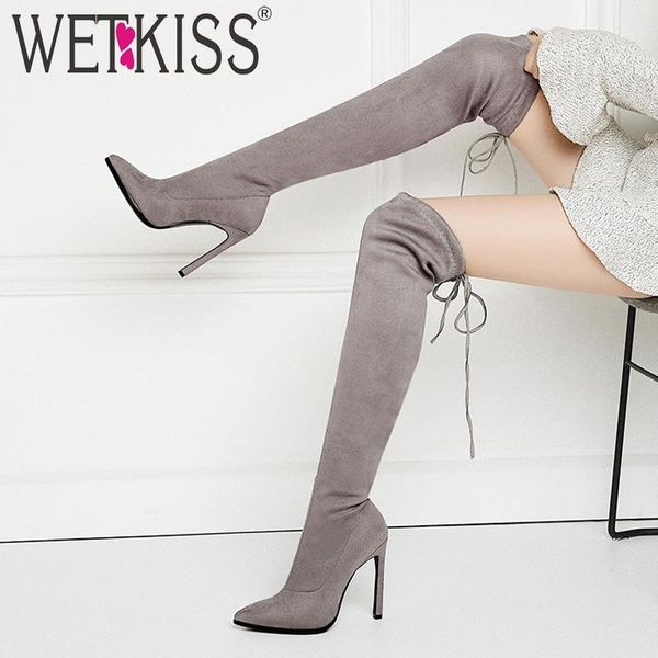 boots wetkiss thigh high women stiletto heel boot cross tied shoes female party stretch ladies pointed toe winter1, Black
boots wetkiss thigh high women stiletto heel boot cross tied shoes female party stretch ladies pointed toe winter1, Black