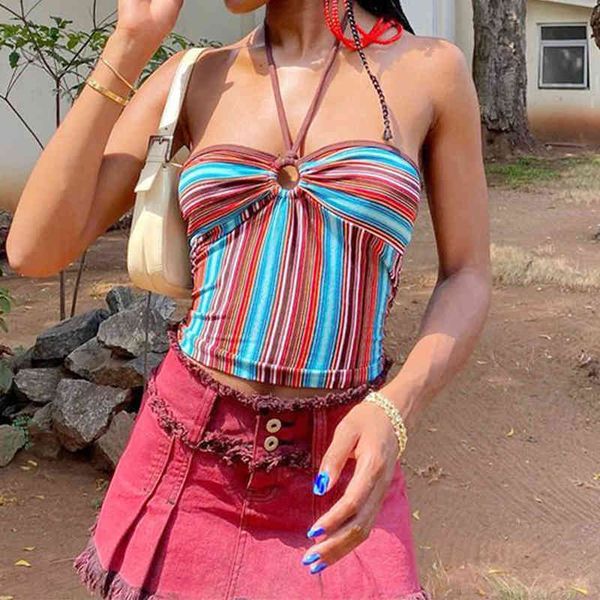 vintage striped printed bustier y2k crop halter women summer sleeveless corset backless hollow out party camis beachwear 210415, White
vintage striped printed bustier y2k crop halter women summer sleeveless corset backless hollow out party camis beachwear 210415, White
