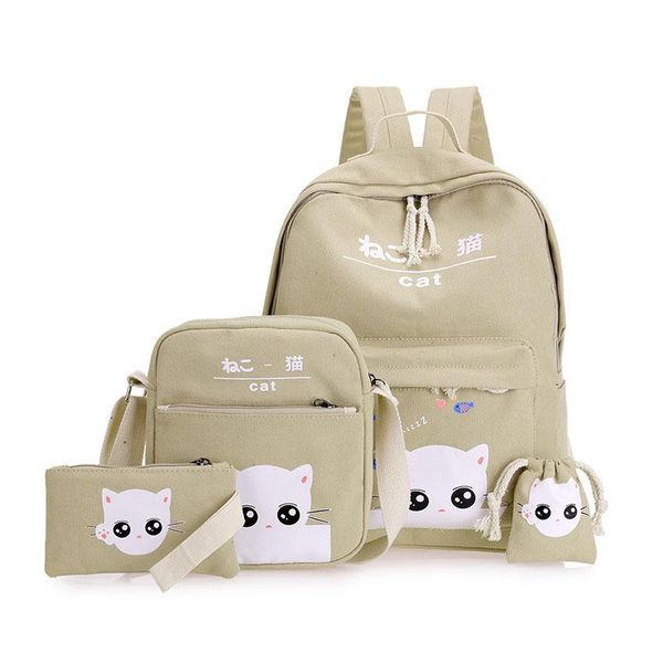 pcs/set fashion korean women backpack canvas lovely cartoon cat printed shoulder bags pencil case lady girl school bag
pcs/set fashion korean women backpack canvas lovely cartoon cat printed shoulder bags pencil case lady girl school bag