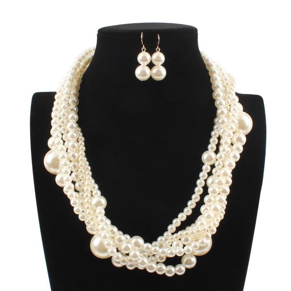 earrings & necklace party wedding multi layer big bead set women imitation pearl trendy brand fine jewelry for woman, Silver
earrings & necklace party wedding multi layer big bead set women imitation pearl trendy brand fine jewelry for woman, Silver
