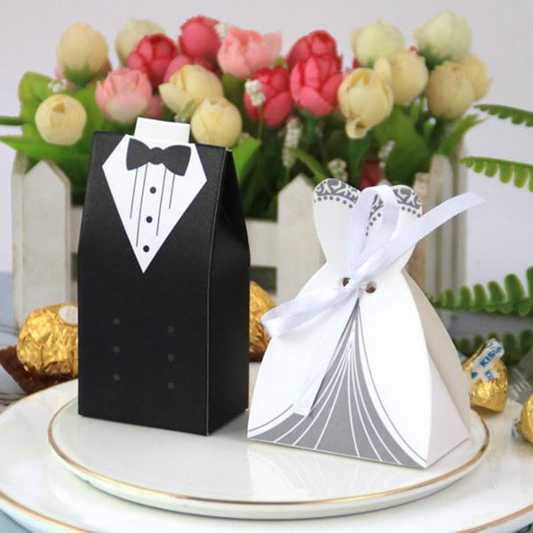 50/100pcs laser cut candy boxes bags bridal groom gift cases tuxedo dress gown box wedding favors and gifts with ribbon wrap
50/100pcs laser cut candy boxes bags bridal groom gift cases tuxedo dress gown box wedding favors and gifts with ribbon wrap