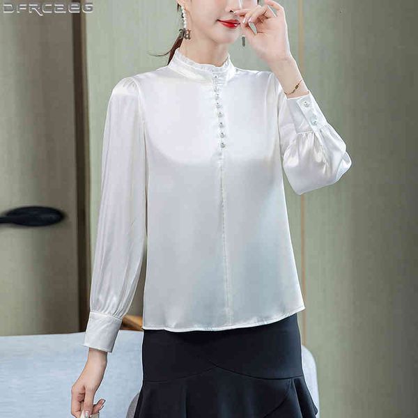 women's blouses & shirts 2021 spring white shirt women elegant buds edge turtleneck beading long sleeve satin slim basic chem
women's blouses & shirts 2021 spring white shirt women elegant buds edge turtleneck beading long sleeve satin slim basic chem
