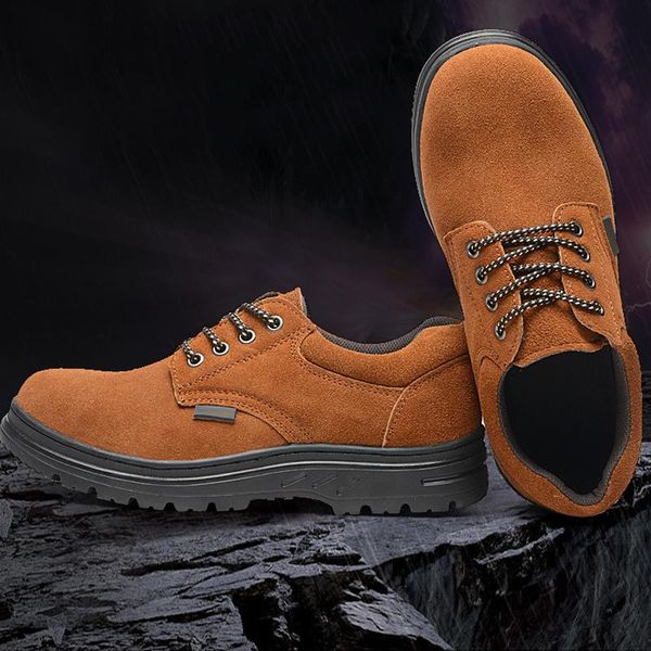 dress shoes heavy duty safety steel toe work anti-puncture anti-slip for outdoor a66, Black