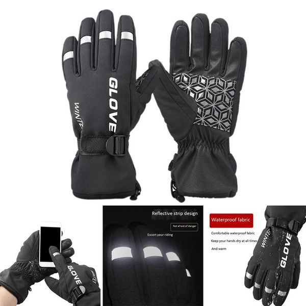 cycling gloves bike glove contact screen thickened reflective running sports winter for men women, Black
cycling gloves bike glove contact screen thickened reflective running sports winter for men women, Black