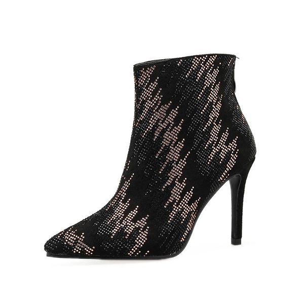 boots pointed stiletto women's shoes with sequined water droplets banquet atmosphere waterproof platform nude, Black
boots pointed stiletto women's shoes with sequined water droplets banquet atmosphere waterproof platform nude, Black