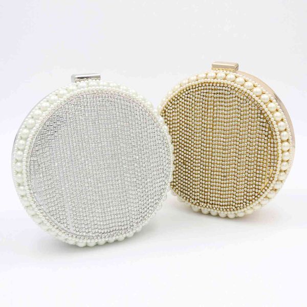 evening bag round pearl with diamond for dinner