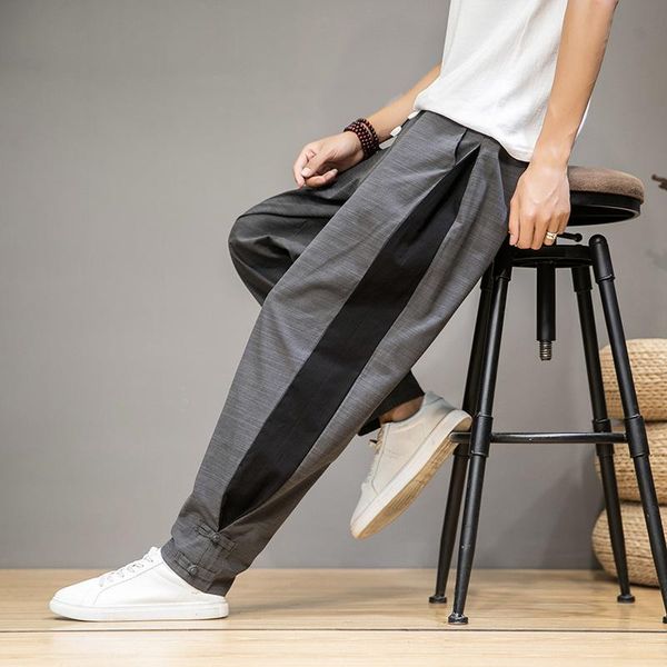 men's pants autumn chinese style mens large loose linen nine point retro cotton coil buckle plus size, Black
men's pants autumn chinese style mens large loose linen nine point retro cotton coil buckle plus size, Black