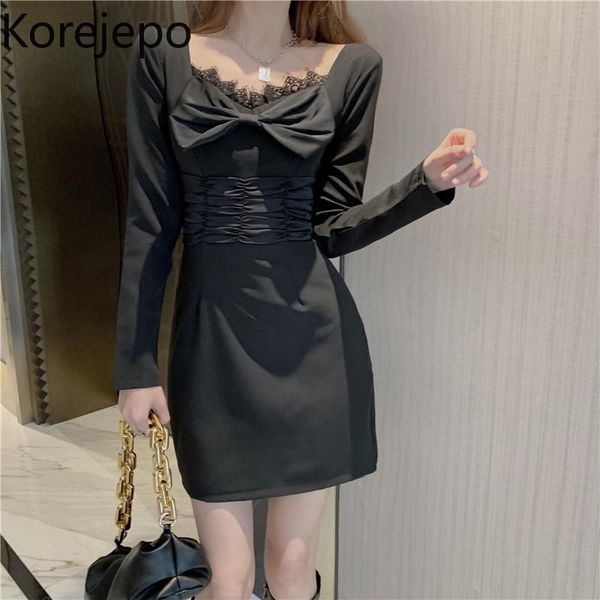casual dresses korejepo women dress 2021 autumn korean chic retro black bowknot square collar long sleeve slimming short female, Black;gray
casual dresses korejepo women dress 2021 autumn korean chic retro black bowknot square collar long sleeve slimming short female, Black;gray