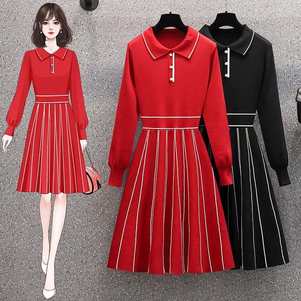 casual dresses oneimirry knitted women fall 2021 collar long sleeve fashion clothing a-line draped stripes black red french dress, Black;gray
casual dresses oneimirry knitted women fall 2021 collar long sleeve fashion clothing a-line draped stripes black red french dress, Black;gray