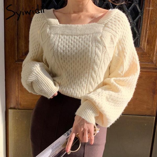 women's sweaters syiwidii criss-cross women autumn winter 2021 long raglan sleeve square collar knitted jumpers casual short pullovers, White;black
women's sweaters syiwidii criss-cross women autumn winter 2021 long raglan sleeve square collar knitted jumpers casual short pullovers, White;black