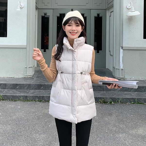 women's vests winter slim solid stand collar pockets ladies casual sleeveless jacket zipper padded waistcoat for female fashion, Black;white
women's vests winter slim solid stand collar pockets ladies casual sleeveless jacket zipper padded waistcoat for female fashion, Black;white