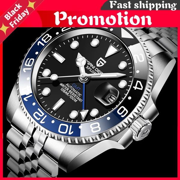 wristwatches gmt 40mm mechanical wristwatch men's brand stainless steel sports waterproof automatic watch relogio masculino, Slivery;brown
wristwatches gmt 40mm mechanical wristwatch men's brand stainless steel sports waterproof automatic watch relogio masculino, Slivery;brown