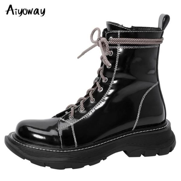 boots aiyoway arrival women waterproof winter cow leather snow ankle round toe platform keep warm with thick fur shoes, Black 
boots aiyoway arrival women waterproof winter cow leather snow ankle round toe platform keep warm with thick fur shoes, Black
