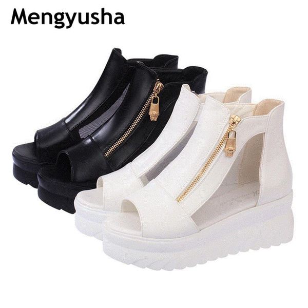 spring and summer fish mouth roman shoes thick bottom muffin with sandals ladies fashion mesh side zipper women's tide, Black
spring and summer fish mouth roman shoes thick bottom muffin with sandals ladies fashion mesh side zipper women's tide, Black
