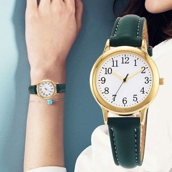 women quartz watch easy-to-read wristwatches with arabic numerals plain pu leather dial sweet-colored female bracelet, Slivery;brown
women quartz watch easy-to-read wristwatches with arabic numerals plain pu leather dial sweet-colored female bracelet, Slivery;brown
