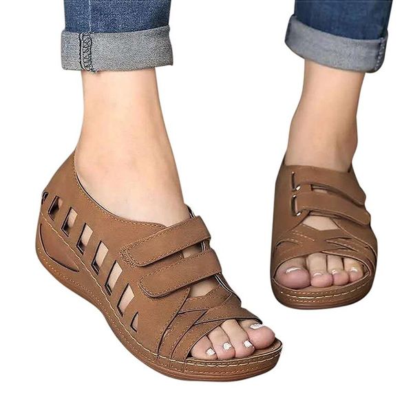 sandals women 2021 summer shoes wedges with platform soft leather gladiator sandalias mujer heels, Black
sandals women 2021 summer shoes wedges with platform soft leather gladiator sandalias mujer heels, Black