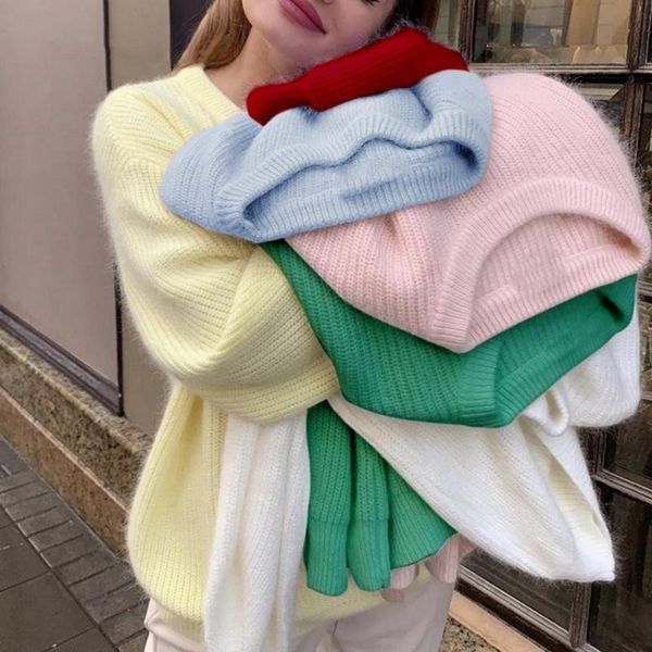 women's sweaters muyogrt soft loose knitted cashmere women 2021 winter solid female pullovers warm basic knitwear jumper top, White;black
women's sweaters muyogrt soft loose knitted cashmere women 2021 winter solid female pullovers warm basic knitwear jumper top, White;black