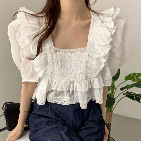 women's polos hzirip white backless ruffles chic plus size summer femme sweet gentle square collar elegance ol streetwear blouses 9jf8
women's polos hzirip white backless ruffles chic plus size summer femme sweet gentle square collar elegance ol streetwear blouses 9jf8
