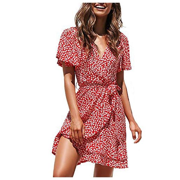 casual dresses women's summer dot printed wrap v neck for women ruffle short sleeve dress with belt mini vestidos de mujer, Black;gray
casual dresses women's summer dot printed wrap v neck for women ruffle short sleeve dress with belt mini vestidos de mujer, Black;gray