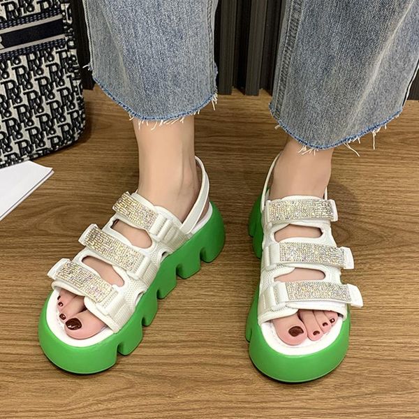 sandals summer back strap crystal shoes women 2021 white thick bottom platform woman mix color chunky roman ladies, Black
sandals summer back strap crystal shoes women 2021 white thick bottom platform woman mix color chunky roman ladies, Black