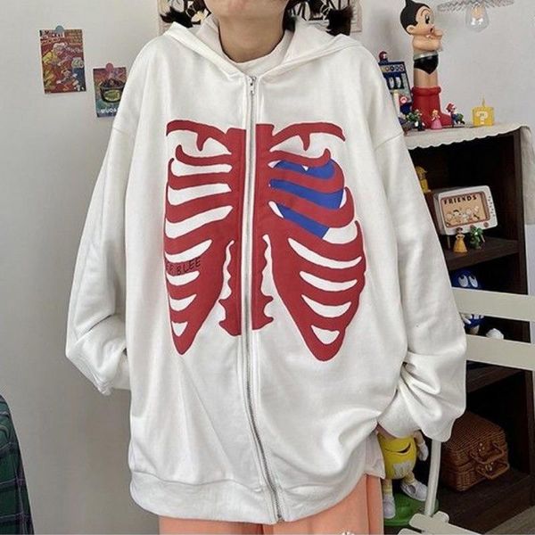 women's hoodies & sweatshirts zip-up y2k harajuku korean style loose skull print goth grunge long sleeve hooded jacket solid color retr, Black
women's hoodies & sweatshirts zip-up y2k harajuku korean style loose skull print goth grunge long sleeve hooded jacket solid color retr, Black