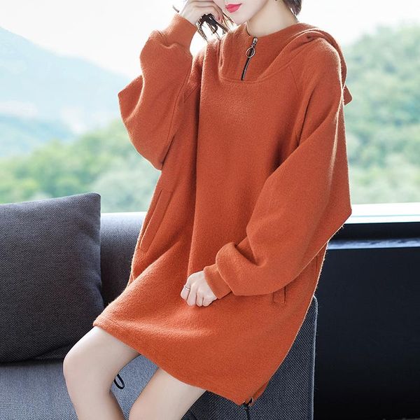 casual dresses 100% wool janeluxury brand women's hooded dress 2021 autumn winter europe&american streetwear style solid color loose, Black;gray
casual dresses 100% wool janeluxury brand women's hooded dress 2021 autumn winter europe&american streetwear style solid color loose, Black;gray
