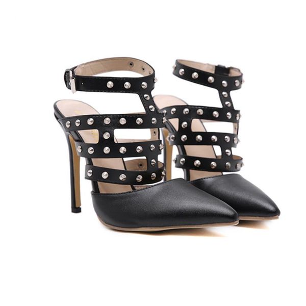 summer fashion roman pointed rivet women's shoes hollow fine heel large size high 12cm sandals, Black
summer fashion roman pointed rivet women's shoes hollow fine heel large size high 12cm sandals, Black