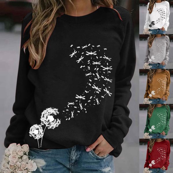 ladies loose sweater round neck pullover floral print hoodie loose autumn and winter clothing casual outerwear 007, Black
ladies loose sweater round neck pullover floral print hoodie loose autumn and winter clothing casual outerwear 007, Black