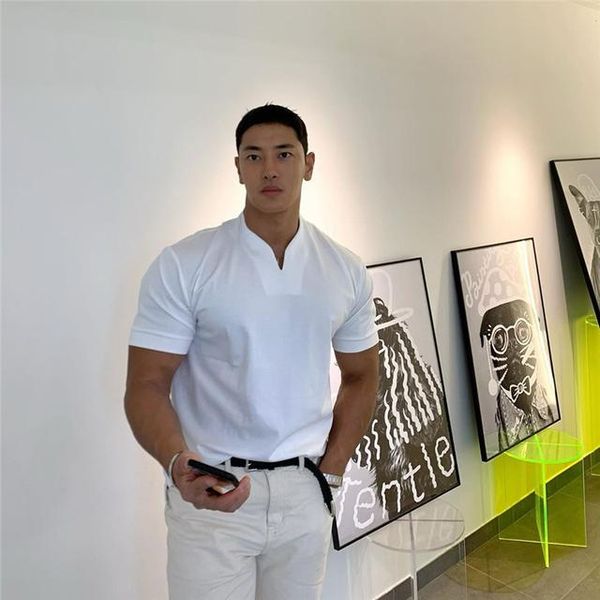 men's shorts 2021 arrived v neck short sleeve men t shirt slim fit t-shirt skinny casual summer tshirt camisetas hombre m-3xl, White;black
men's shorts 2021 arrived v neck short sleeve men t shirt slim fit t-shirt skinny casual summer tshirt camisetas hombre m-3xl, White;black